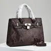 2023 nova bolsa feminina de ombro/transversal grande capacidade com estampa de cobra, estilo ocidental, versátil, bolsa grande
