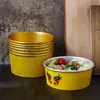 Tigela descartável papel grau alimentício tigela de folha de alumínio tigela redonda para embalagem de take-away tigela de papel alumínio resistente a alta temperatura logotipo imprimível