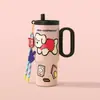 Taza de Hielo Crepuscular de Aspecto Premium Taza Aislada de Acero Inoxidable 316 Taza de Oficina con Popote Taza Portátil para Coche Asa para Coche
