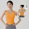 Top Esportivo de Pilates para Mulheres com Bojos Fixos, Lindo Design nas Costas, Roupa Fitness, Não Precisa de Sutiã, Top de Yoga Slim Fit