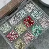 Baoshi Osha Cristal Imitación K9 Super Flash Fondo Plano Color Redondo Diamante para Arte de Uñas Mixto Pegatina Diamante Joyería