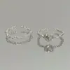 Anillo Minimalista para Mujer Ins Diseño Estudiantil Nicho Dulce Anillo Trenzado Retorcido Anillo de Corazón Anillo Sencillo