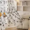 Cortina de gaze bordada com renda translúcida estilo pequeno perfume francês Cortina de meia janela retrô coreana Divisória sem furos para janela de sacada Cortina de porta