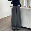 Pantalones Casuales Ligeramente Curvos Estilo Streetwear Americano Regular Otoño 2026, Pantalones de Chándal Anchos Sueltos de Moda con Cordón y Efecto Caído