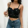 Elegante top strapless floral tridimensional con cuentas, copas y almohadillas para el pecho incorporadas, espalda abierta grande, camisola ajustada con ballenas