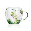 Taza de vidrio de doble capa con asa para el hogar, taza de cerveza, copa de bar, vaso para el desayuno con asa, taza de café sencilla de doble capa
