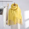 Bufanda de Mohair de Imitación Nueva Transfronteriza para Mujer, Estilo Europeo y Americano, Bufanda Chal Cálido de Barba Larga para Otoño e Invierno, Exportación Exportación Productos de Alta Calidad