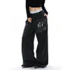 Pantalones Deportivos Casuales Lavados Vintage Estilo Retro Americano para Mujer, Novedad Principios de Primavera 2026, Pantalones Largos Sueltos Rectos de Pierna Ancha