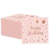 Novo Prato de Papel Rosa Estampado a Quente Pacote de Louças Festa Festa Copo de Papel Descartável Guardanapo Faca Garfo Colher Festa Americana