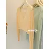 Chal Pequeño Tejido de Seda de Hielo Protección Solar Cárdigan Delgado Corto para Mujer Chaleco Exterior de Tirantes Blusa para Aire Acondicionado