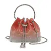 Bolsa de mano para mujer con incrustaciones de diamantes para comercio exterior transfronterizo, nuevo modelo Primavera 2026, totalmente incrustada de diamantes, bolso de mano para la noche, bolso de hombro, rosa