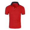 Camisa Polo de Negocios para Hombre Verano Color Sólido Algodón Manga Corta Juvenil Moderna Casual Camisa Polo Cuello Camisero Manga Corta