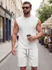 Conjunto masculino de verão casual, novo, transfronteiriço europeu e americano, Amazon, cor sólida, jacquard, gola redonda, moletom de manga curta, shorts
