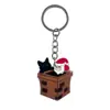 Al por mayor del fabricante colgante divertido de gato negro parche de dibujos animados de goma blanda de PVC llavero accesorio para llave de bolsa DIY