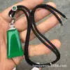 Colgante de calcita verde hielo de alta calidad "Sin Preocupaciones", amuleto de paz de ágata verde, elegante accesorio para mujer, colgante de jade con collar de incrustaciones