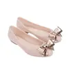 Novos Sapatos Femininos 2021 Sapatos Planos com Laço Dourado Bico Redondo Sapatos de Gelatina Perfumados