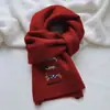 Cachecol de Lã Mesclada Tricotado Bordado de Dachshund Novo Fofo Estilo Japonês Versátil Aquecedor de Pescoço para Mulheres Outono e Inverno Calor para Estudantes