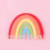 Accesorios coreanos Ins de acrílico multicolor en forma de U con franja arcoíris, accesorios simples de nicho semicirculares para bricolaje