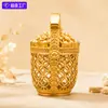 Popular adorno de lingote de oro hueco con artesanía de filigrana de imitación, un cubo de oro para atraer riqueza, decoración de escritorio, regalo personalizado