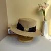 Sombrero Nuevo Estilo Verano 2026 para Mujer, Sombrero de Paja Francés Retro de Copa Plana, Sombrero de Sol para Playa, Sombrero de Sol para Vacaciones, Protección Solar