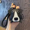 Chaveiro Criativo de Couro Cartoon Animal de Estimação Fofo Feminino Fofo Exquisito Duas Chaves Pingente de Mochila Escolar Acessórios de Casal