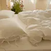 ¡Comercio de exportación! Algodón crudo sin teñir~Blanco natural puro algodón Clase A juego de sábanas de cuatro piezas estilo hotel 100% algodón