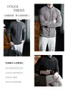 Contiene Lana y Seda de Morera Camiseta de Manga Larga de Cuello Alto para Hombre, Versátil Camiseta Base para el Viaje de Otoño