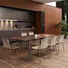 Sofá de Exterior, Varanda de Pátio, Cadeira de Rattan para Villa, Conjunto de Móveis de Mesa de Café, Móveis de Rattan para Lazer em Jardim ao Ar Livre, à Prova d'Água e de Sol