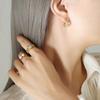 Sentido del diseño temperamento Dubái personalidad tendencia moda incrustación completa de diamantes y circón pendientes en forma de U para mujer pendientes de acero de titanio chapados en oro