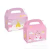 Dd086 Amazon Castillo Princesa Arcoíris Carruaje Zapatos de Cristal Regalo Dulce Caja de Regalo de Cartón Blanco Portátil Papel de Regalo