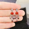 Pendientes de Zafiro de Color Natural Puro Enviados, Pendientes de Zafiro de Color Natural Puro Piedras Preciosas Grado 5A, Tamaño 4*6mm