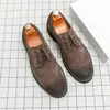 Zapatos de Cuero para Hombre Amazon Estilo Europeo y Americano Gamuza Estilo Británico Brogue Zapatos Casuales Tallas Grandes Zapatos de Hombre para Exportación