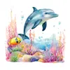 VA-M077 Dibujos Animados Coral Delfín Hogar Dormitorio Baño Inodoro Decoración Pegatinas de Pared Autoadhesivas Venta al por Mayor Comercio Exterior
