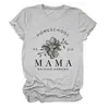 Camiseta Casual Europeia e Americana Homeschool Pr 22 6 Mama Transfronteiriça Verão Gola Redonda Manga Curta Tops Prontos para Mulheres