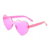 Nuevas Gafas de Sol Sin Marco con Forma de Corazón Estilo Coreano para Niñas, Disponibles en Múltiples Colores, Perfectas para Fotos de Vacaciones y Atuendos Llamativos