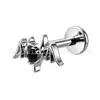 Jiangtai F136 Titanio 3D Murciélago Circonita Stud para Labio Stud para Oreja Aleación de Titanio G23 Joyería para Piercing Corporal Stud para Hélice de Oreja