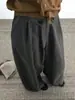 Pantalones casuales con sentido de diseño, buena caída, cintura alta, silueta, pantalones de pierna curva para mujer, otoño, estilo coreano, simples, holgados, pierna ancha, pantalones largos
