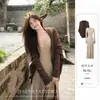 Vestido Cardigan de Tricô Cor Café Outono Inicial Conjunto de Saia Longa Feminino Estilo Coreano Caimento Relaxado Conjunto Completo Herdeira Gentil