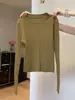 Suéter de Punto Acanalado con Cuello Redondo para Mujer, Nuevo Estilo Primavera 2026, Prenda Base de Punto de Alta Gama, Top Ajustado para Usar en Capas