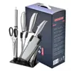 Conjunto de Facas Moderno Minimalista com Bainha, Faca de Osso de Cozinha em Aço Inoxidável, Faca para Legumes, Conjunto de Seis Peças de Facas de Cozinha para Presente, Yangjiang