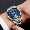 LIGE LIGE 9841 nuevo y explosivo Tourbillon multifuncional superficie mate automático mecánico impermeable Reloj de Ocio