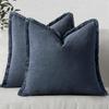 Funda de Almohada Color Sólido Algodón Lavado 2025 Amazon Borla Bohemia Decoración para Funda de Cojín de Sofá de Sala de Estar
