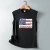 Camiseta estampada da bandeira americana Colete do Dia da Independência da Mancha Feminina Europeia e Americana Colete Feminino Comércio Exterior Spot Feminino