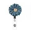 Porta Credencial de Identificación Fácil de Tirar, Hecho a Mano, De Venta Caliente, ABS en Stock, Giratorio, Popular Diseño de Flor de Tela, Fácil de Tirar