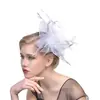 Malla de boutique tocado de plumas para banquete foto personal sombrero de plumas hecho a mano accesorios para el cabello tocado de plumas