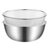 Tazón para Ensalada de Acero Inoxidable 304 con Báscula, Tazón para Mezclar Multiespecificación, Colador de Arroz, Versión Engrosada para Uso Doméstico, Colador Multiusos
