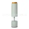 Molinillo de Pimienta Eléctrico de Cocina, Fácil de Usar, Molinillo de Pimienta Eléctrico de Plástico de Paja de Trigo Negro, Molinillo de Pimienta con LED
