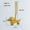 Huayang Cuero de PU Perro Dachshund Correa de Mano Bolso Colgante Lanyard para Teléfono Accesorios Llavero de Coche DIY Nuevo
