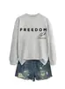 Libertad Charlie Kirk Amazon Ebay Sitio Independiente Sudadera Casual y Cómoda para Mujer Otoño e Invierno Exportación