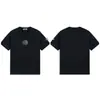 Camiseta Pesada Stone 260g com Estampa de Bússola com Logo, Caimento Solto, Estilo Tendência para Casal, Manga Curta, Unissex